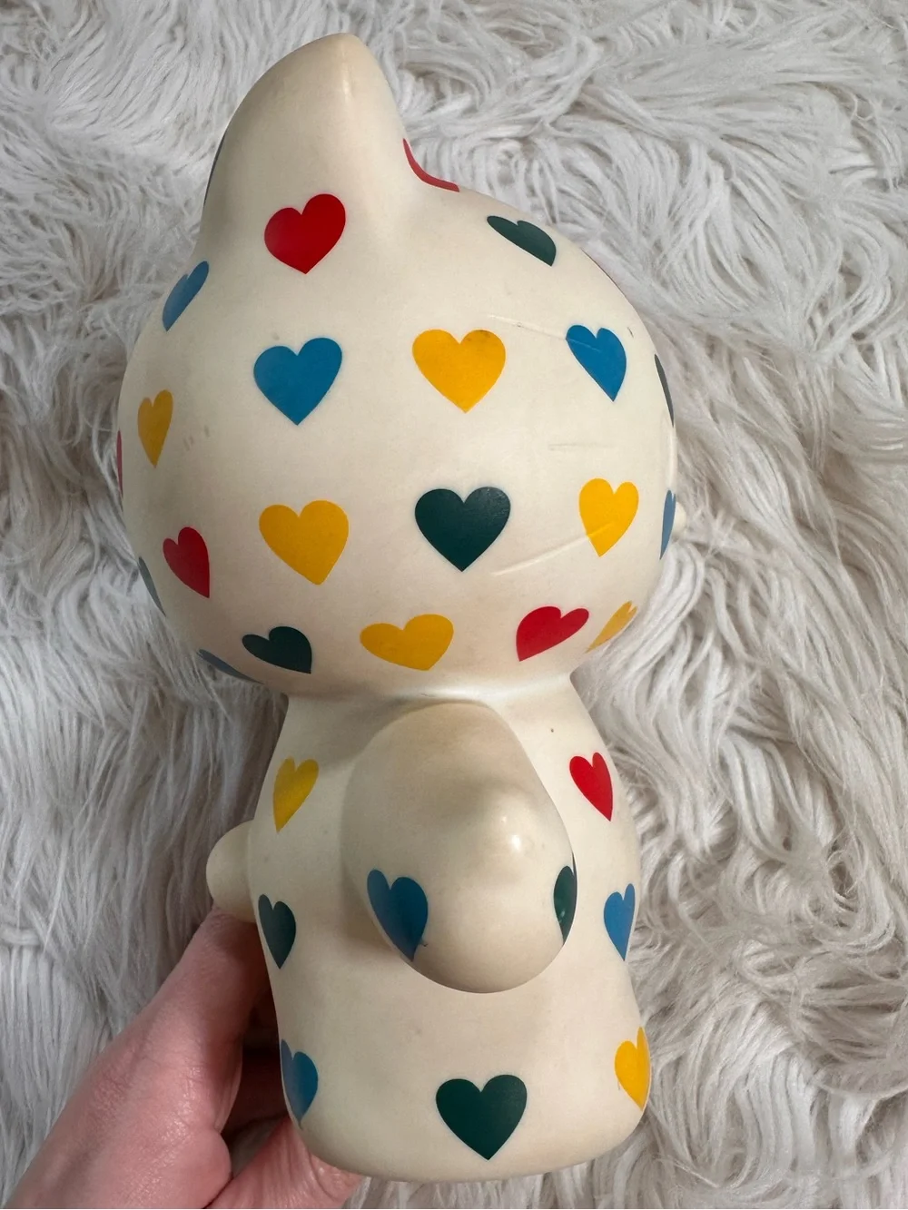 Sanrio • 2007 Hello Kitty Big Rainbow Hearts Vinyl Piggy Bank